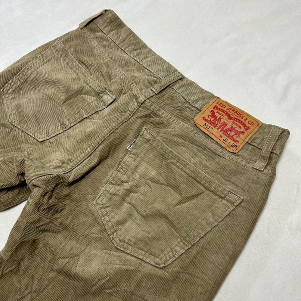 Levis 511 Slim Fit Corduroy Pants Mens 31x30 Tan Khaki Stretch